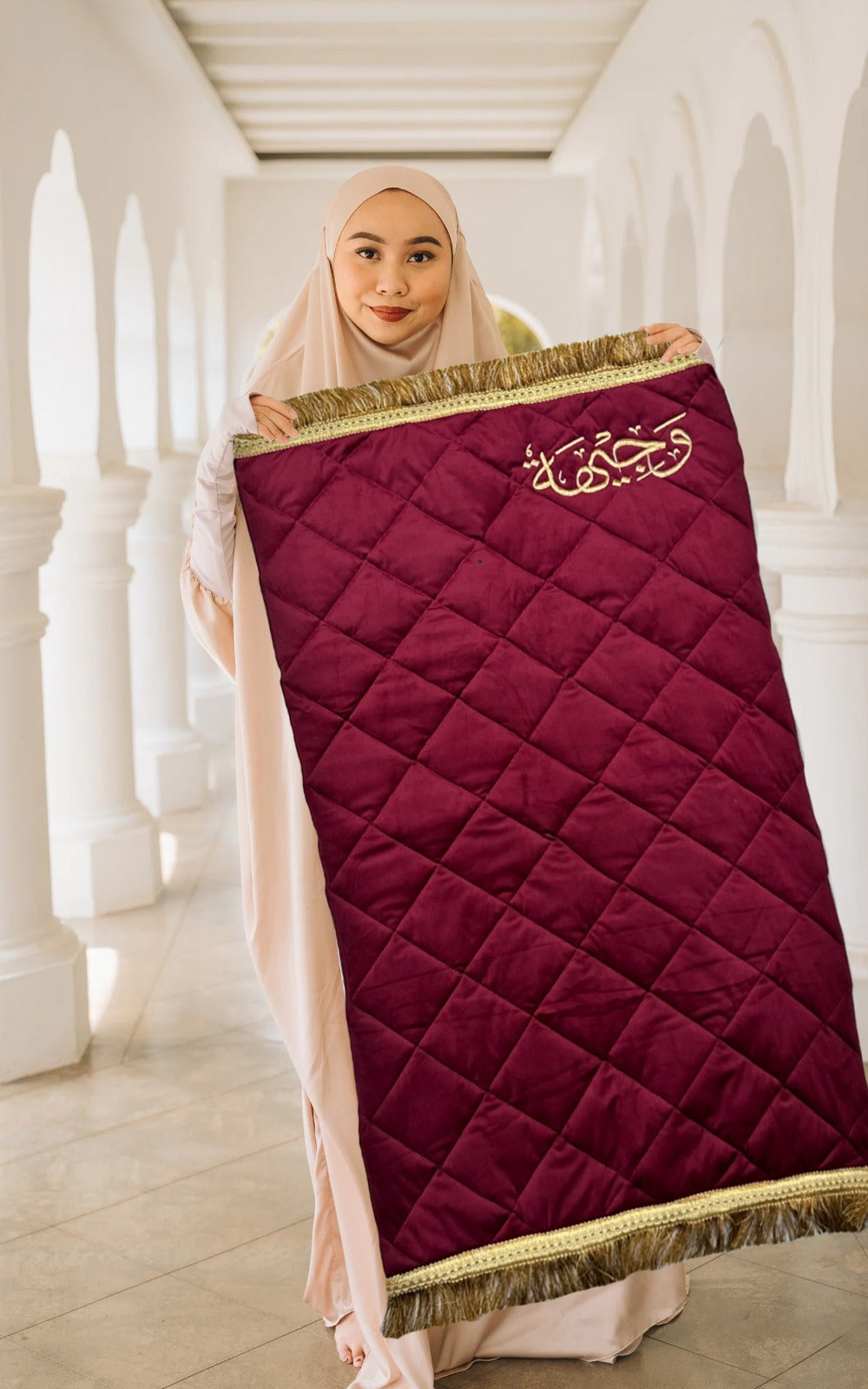 Adult Arabic Calligraphy Prayer Mat/Janamaz